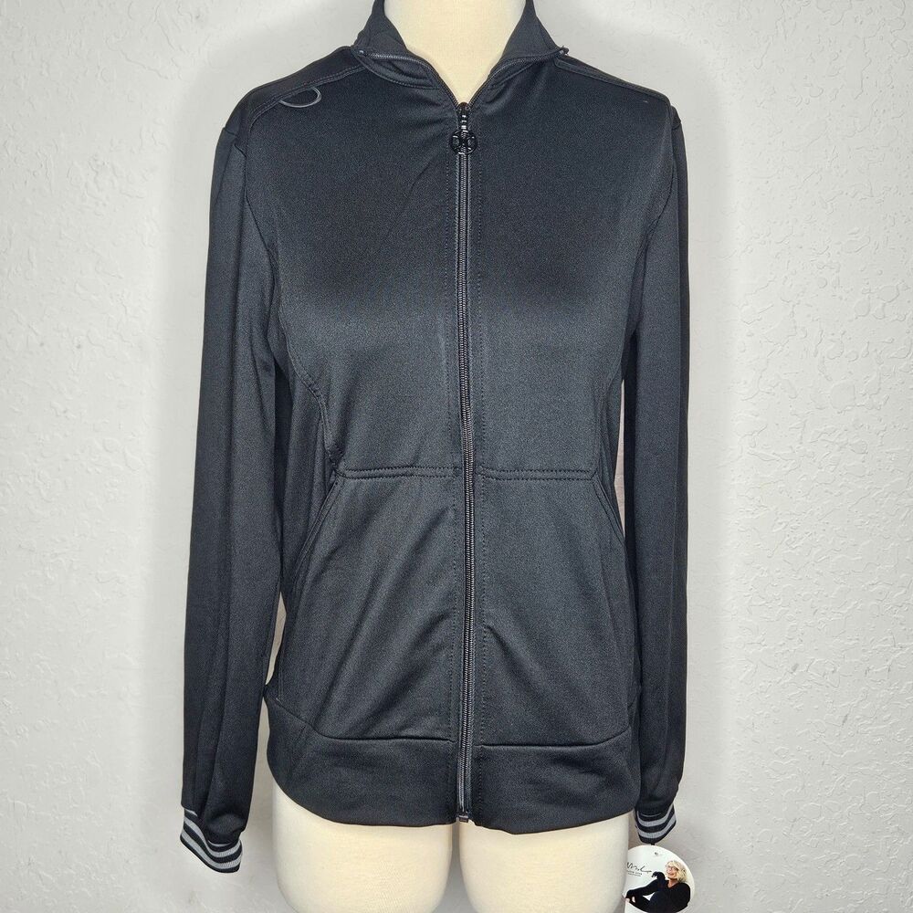 Cherokee iFlex Black Zip Up Scrub Jacket Women’s XS Long Sleeve NWT